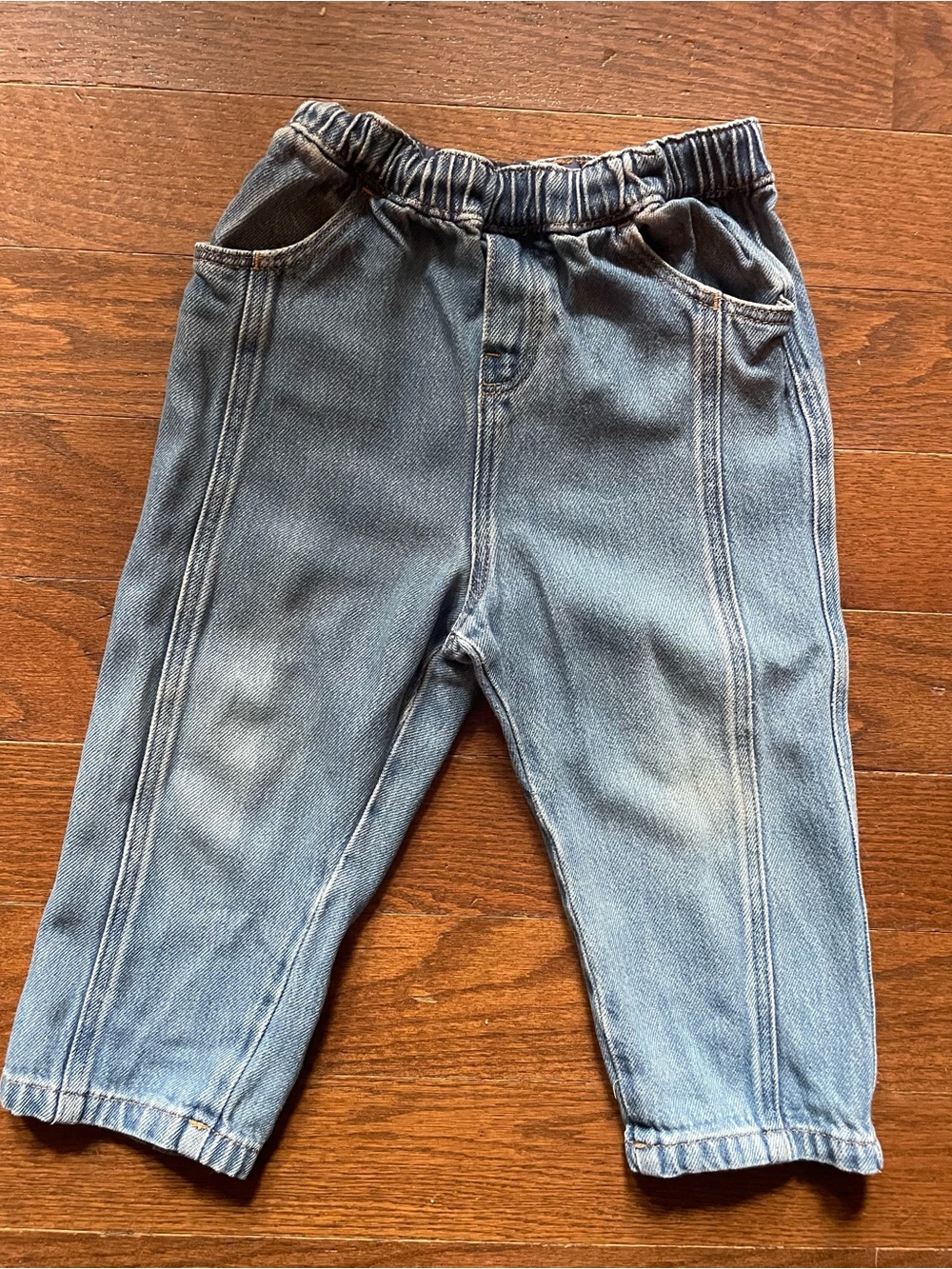 H&M Kids Elastic Waist Light Blue Denim Pants 3T